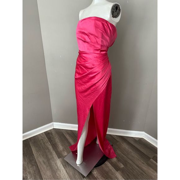 Sau Lee Priyanka Strapless Satin Gown US 14 $495 - Picture 5 of 8